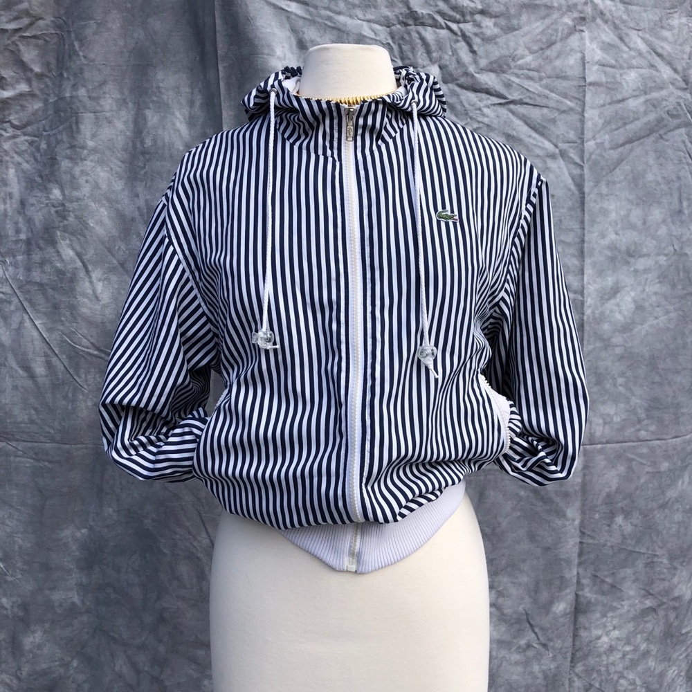 Vintage Striped Lacoste Windbreaker w/ Hood